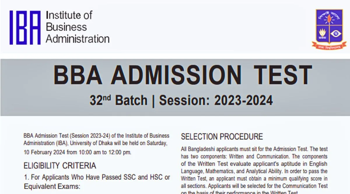IBA Admission circular 2023-2024
